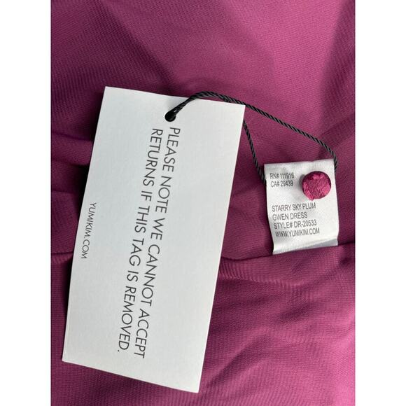 Yumi Kim Gwen Mini Dress size M Star Printed Starry Sky Plum NWT  Long Sleeve - Picture 9 of 10